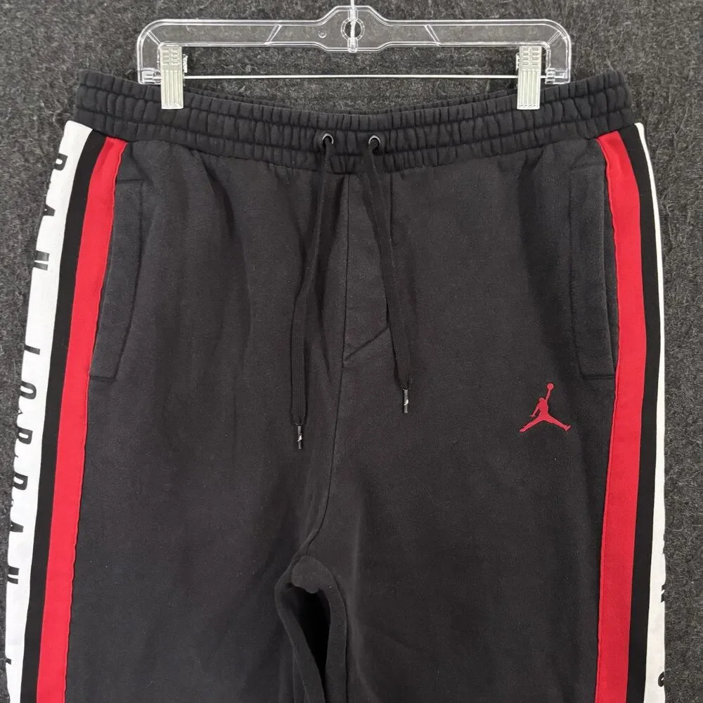 Jordan Joggers Men's XL Black Fleece Sweatpants Side Stripe Nike BQ5664-010